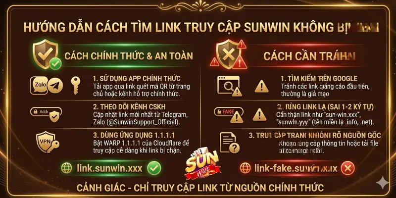 Hướng dẫn cách tìm link truy cập Sunwin không bị chặn